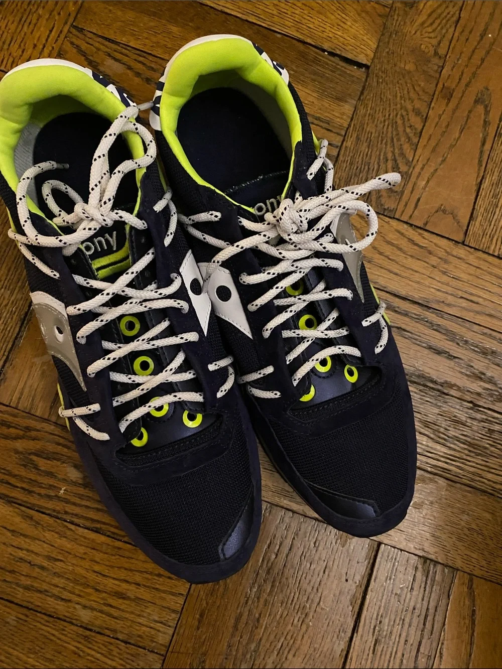 Saucony Navy with Neon Yellow Accent Running Shoe - Picture 3 of 5